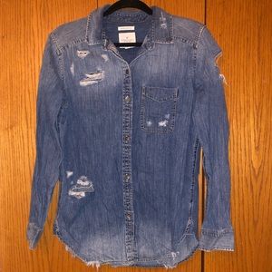 American Eagle XS oversized-fit denim coverup